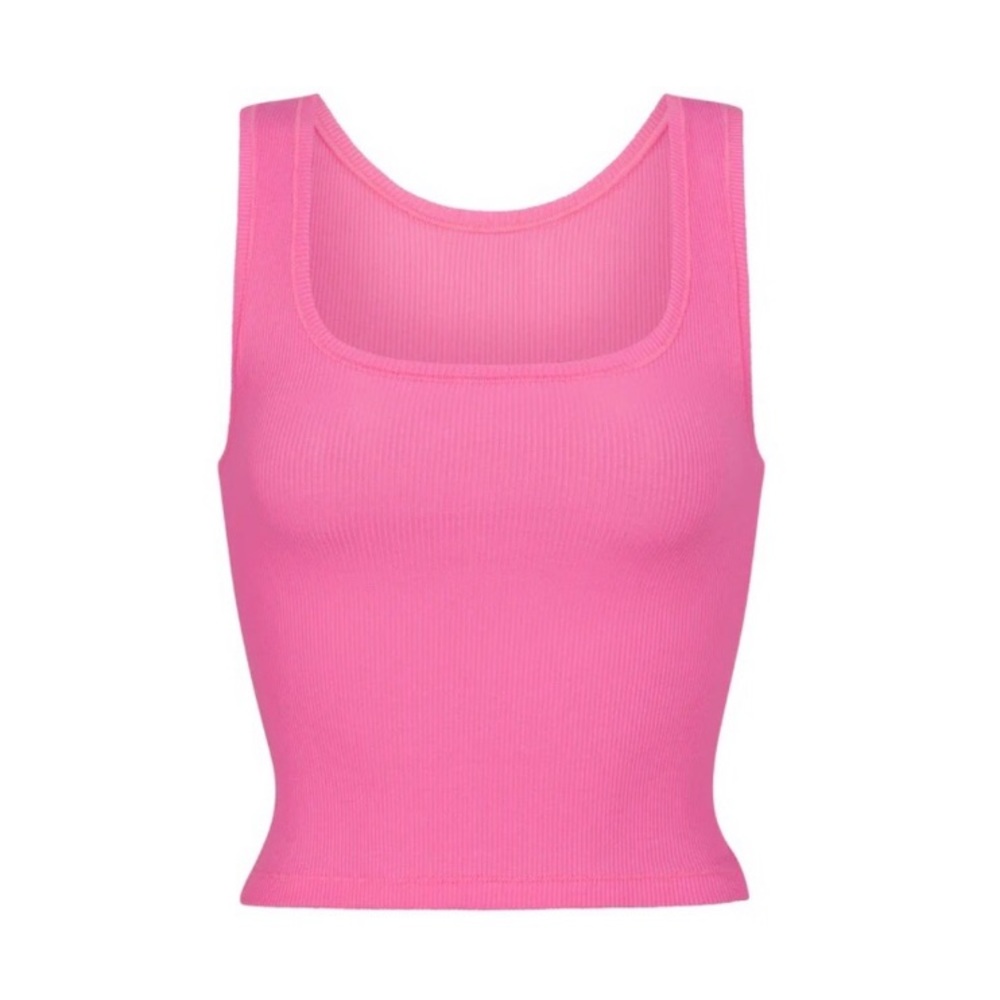RARE skims sugar pink cotton rib tank